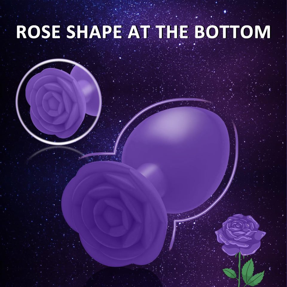 Anal Plug Sex Toy, 3Pcs Silicone Anal Plugs Training Set,Training Set with Prostate Sex Toys for Beginners Advanced Users(Purple