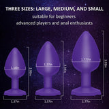 Anal Plug Sex Toy, 3Pcs Silicone Anal Plugs Training Set,Training Set with Prostate Sex Toys for Beginners Advanced Users(Purple