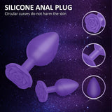 Anal Plug Sex Toy, 3Pcs Silicone Anal Plugs Training Set,Training Set with Prostate Sex Toys for Beginners Advanced Users(Purple