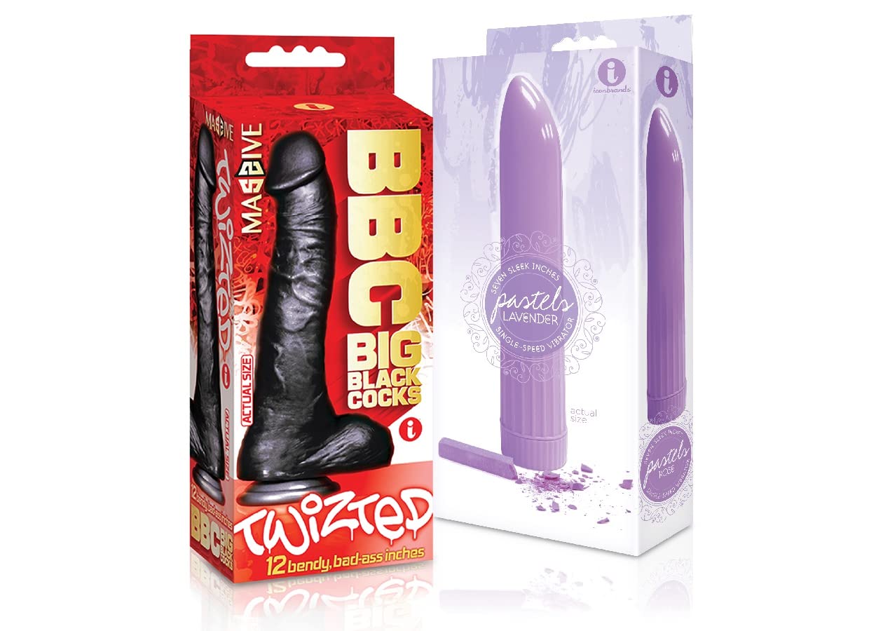 Sexy Gift Set Of Big Black Cock Twizted 11 Inch Dildo And Icon Brands