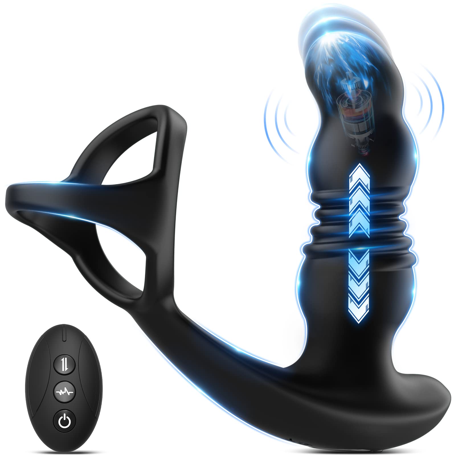 Thrusting Anal Vibrator Male Sex Toys, Prostate Massager With Cock image