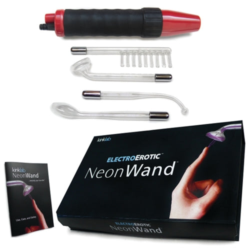 Neon Wand Electrosex Kit - Red And Black Handle  Red Electrode