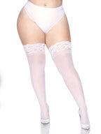 Plus Size Stay Up Lace Top Spandex Sheer Thigh Highs