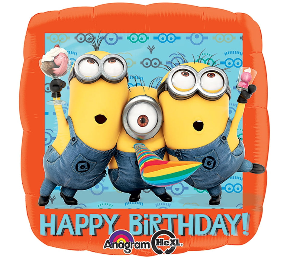 18 Inch Despicable Me Happy Birthday Anagram Foil Mylar Balloon - Party Supplies Decorations