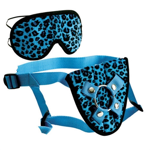 Furplay Harness And Mask - Blue Leopard