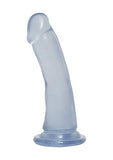Doc Johnson Crystal Jellies - Slim Dong - 6.5 Inch - 1.5&quot; Wide - Strong Suction Cup Base - O-Ring Harness Compatible Dildo, Clear