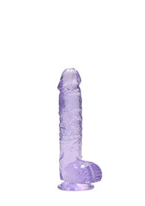 Realrock Jelly  Dildo With Balls 6&quot; Purp