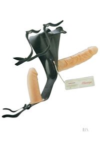Taylor Wane Double Delight Strap-On With Vibrating Dong Dildo