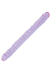 Doc Johnson Crystal Jellies - Double Dong -18 Inch - 1.8 Inches Wide - Double Sided Dildo - Proudly Made In America - Purple