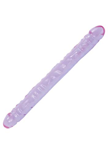 Doc Johnson Crystal Jellies - Double Dong -18 Inch - 1.8 Inches Wide - Double Sided Dildo - Proudly Made In America - Purple
