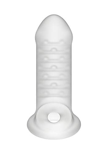 Kink By Doc Johnson Jacked Up Extender With Ball Strap - Thick - Internally Textured Tpe Penis Extension Sleeve - Adds Length An