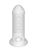 Kink By Doc Johnson Jacked Up Extender With Ball Strap - Thick - Internally Textured Tpe Penis Extension Sleeve - Adds Length An