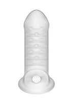 Kink By Doc Johnson Jacked Up Extender With Ball Strap - Thick - Internally Textured Tpe Penis Extension Sleeve - Adds Length An