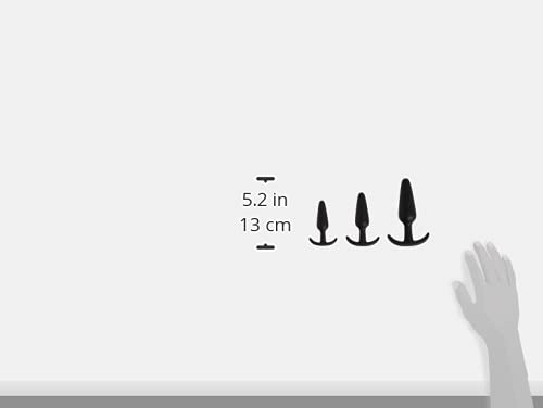 Doc Johnson Mood - Naughty 1 Trainer Set - Small Medium Large - Silicone Butt Plugs With Tapered Base For Comfort Between The Cheeks - Black