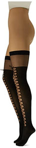 Dg Thigh High W/ Lace-Up Detail Blk Os