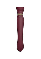 Zalo Queen Set G-Spot Pulsewave Vibrator With Suction Sleeve | Waterproof Sex Toy With 8 Vibration Modes 8 Pulse-Wave Modes | Usb Rechargeable Battery | 1-Year Warranty | Wine Red