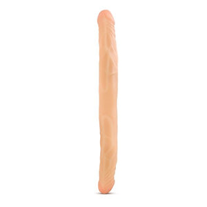 Blush B Yours Realistic Double Dildo - 14 Inch Length By 1.5 Inch Thick Shaft Dong - Two Headed Dp Adult Product - Pronounced Head On Each End For Enhanced Pleasure - Sex Toy For Partners Men Women