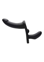 Double Take 10X Double Penetration Vibrating Strap-On Harness - Black