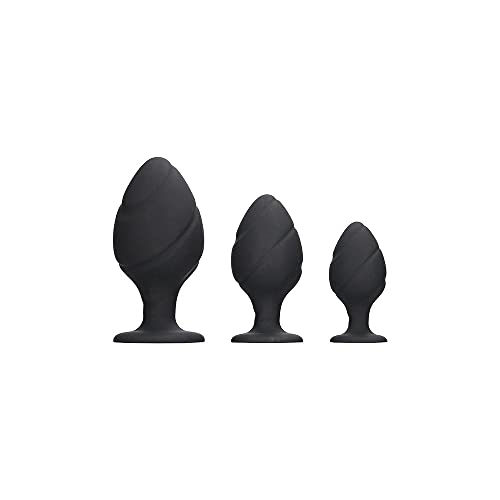 Swirled Butt Plug Set Black