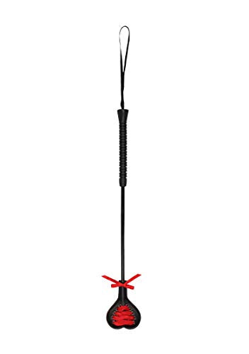 Ouch! Crop Black Heart With Red Lace Lrg