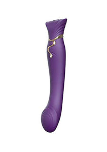 Zalo Queen Set G-Spot Pulsewave Vibrator With Suction Sleeve | Waterproof Sex Toy With 8 Vibration Modes 8 Pulse-Wave Modes | Usb Rechargeable Battery | 1-Year Warranty | Twilight Purple