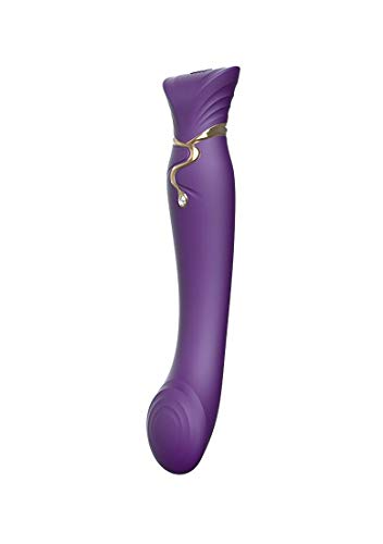 Zalo Queen Set G-Spot Pulsewave Vibrator With Suction Sleeve | Waterproof Sex Toy With 8 Vibration Modes 8 Pulse-Wave Modes | Usb Rechargeable Battery | 1-Year Warranty | Twilight Purple