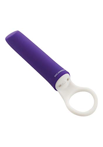 Doc Johnson Ivibe Select - Iplease - Powerful 20 Function Vibrator With Silicone Grip Ring - Quiet Motor, Small Size, Waterproof, Usb Rechargeable - Purple/White
