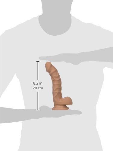 The D Ragin' D 7.5 W/Balls Caramel Tan Dildo ''