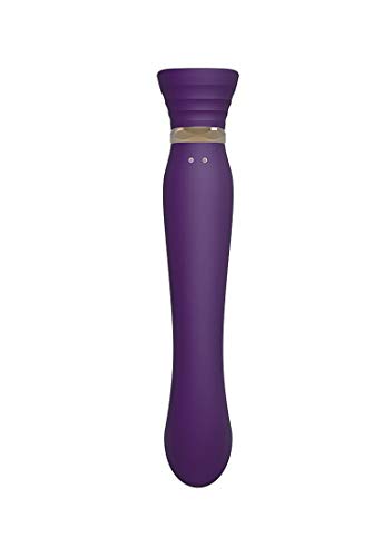 Zalo Queen Set G-Spot Pulsewave Vibrator With Suction Sleeve | Waterproof Sex Toy With 8 Vibration Modes 8 Pulse-Wave Modes | Usb Rechargeable Battery | 1-Year Warranty | Twilight Purple