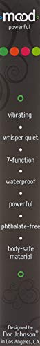 Doc Johnson Mood - Powerful - 7 Function Waterproof Bullet-Style Vibrator (5.2 Inches) - Whisper Quiet With Velvet Touch Finish