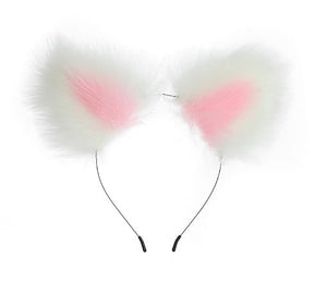 Butt Plug Tail Plug, Cute Fox Tail Plug Tail with Small Butt Plug Nipple Clamp Cat Ears Headband Metal Anal Sex Toys for Women M