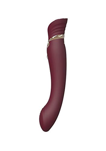 Zalo Queen Set G-Spot Pulsewave Vibrator With Suction Sleeve | Waterproof Sex Toy With 8 Vibration Modes 8 Pulse-Wave Modes | Usb Rechargeable Battery | 1-Year Warranty | Wine Red