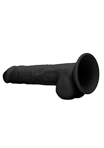 Realrock By Shots America - Silicone Dildo With Balls - 24 Cm - Black