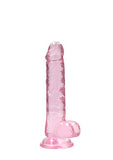 Realrock Jelly Dildo With Balls 7&quot; Pink