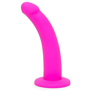 Lovehoney Curved Dildo - 6 Inch with Suction Cup - Flexible Anal Dildo for Men and Women - Harness Compatible Strap On - Smooth