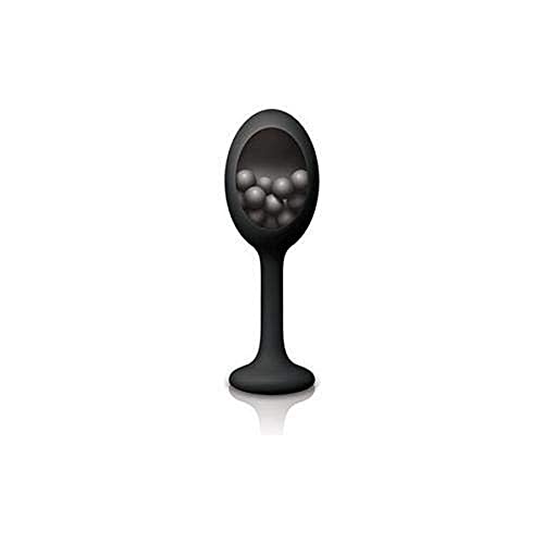 Renegade - Rattler Cherry-Stem Tail Anal Butt Plug With Metal Beads For Intense Stimulation- Black