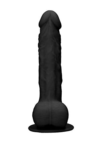 Realrock By Shots America - Silicone Dildo With Balls - 24 Cm - Black