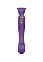 Zalo Queen Set G-Spot Pulsewave Vibrator With Suction Sleeve | Waterproof Sex Toy With 8 Vibration Modes 8 Pulse-Wave Modes | Usb Rechargeable Battery | 1-Year Warranty | Twilight Purple