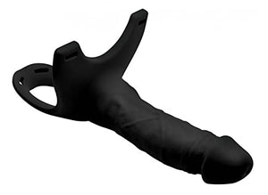 Hollow Silicone Dildo Strap-On - Black