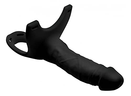 Hollow Silicone Dildo Strap-On - Black