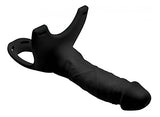 Hollow Silicone Dildo Strap-On - Black