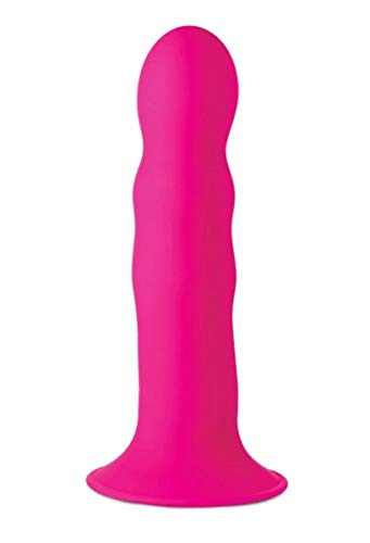Squeezable Wavy Dildo - Pink