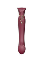 Zalo Queen Set G-Spot Pulsewave Vibrator With Suction Sleeve | Waterproof Sex Toy With 8 Vibration Modes 8 Pulse-Wave Modes | Usb Rechargeable Battery | 1-Year Warranty | Wine Red