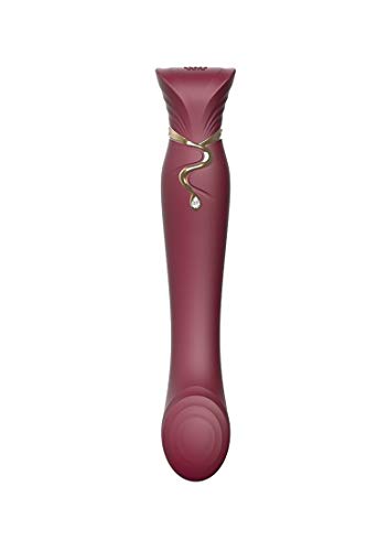Zalo Queen Set G-Spot Pulsewave Vibrator With Suction Sleeve | Waterproof Sex Toy With 8 Vibration Modes 8 Pulse-Wave Modes | Usb Rechargeable Battery | 1-Year Warranty | Wine Red