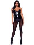 Vinyl boned bodysuit.