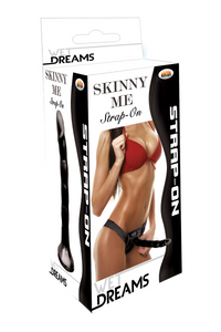Skinny Me Dildo W/Harness  7In Bk