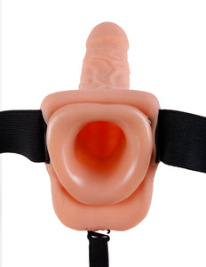 Ff 9In Hollow Strap-On With Balls Flesh