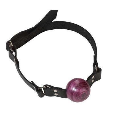 Spartacus Small Ball Gag With Buckle, Purple, 1.5 Inch