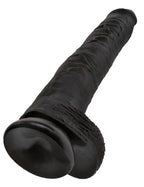 Pipedream Products King Cock Life Like Cock With Balls And Suction Mount Base, Black, 14 Inch