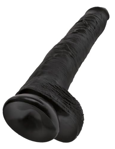 Pipedream Products King Cock Life Like Cock With Balls And Suction Mount Base, Black, 14 Inch